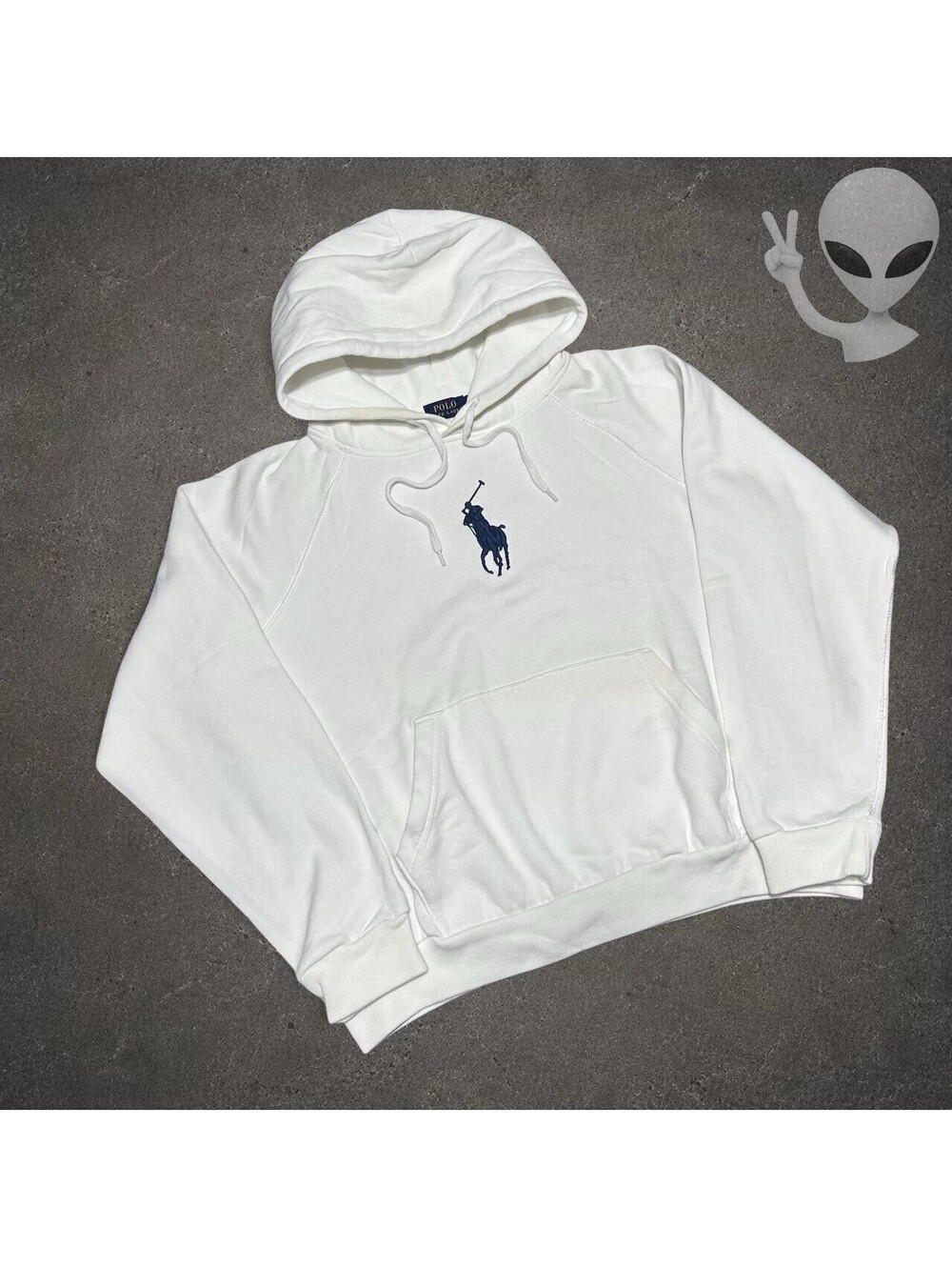 Polo Ralph Lauren Center Big Pony Pullover Hoodie Youth XL fits Mens Small